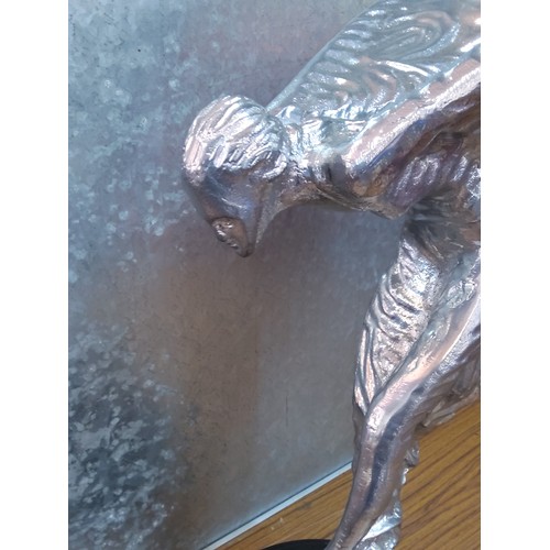 163 - Large Rolls Royce Spirit of Ecstasy (cast aluminium) on marble base, 70cms in height