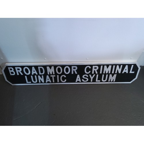 157 - Large wooden Broadmoor sign, 121 x 24cms