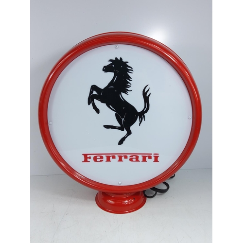 133 - Ferrari illuminated sign, 47cms tall, 43cms in diameter