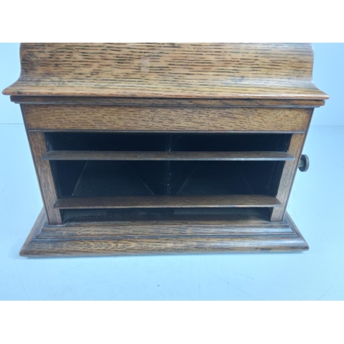 137 - Oak cased Columbia Gramophone with louver front