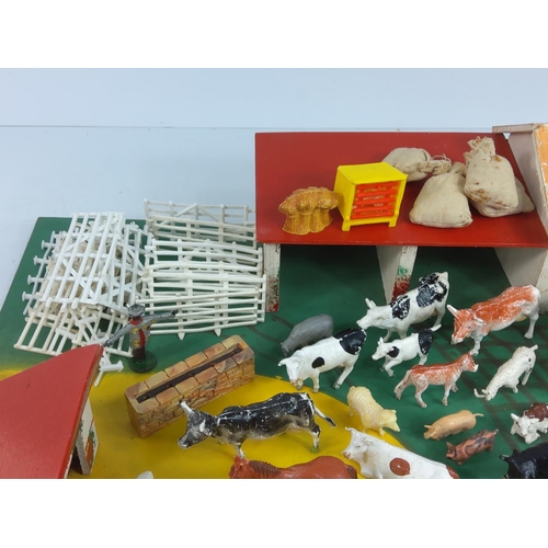 14 - Wooden farm yard and farmyard animals