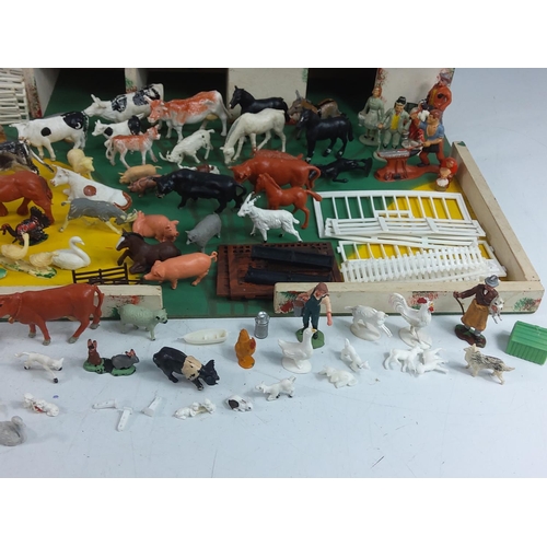 14 - Wooden farm yard and farmyard animals