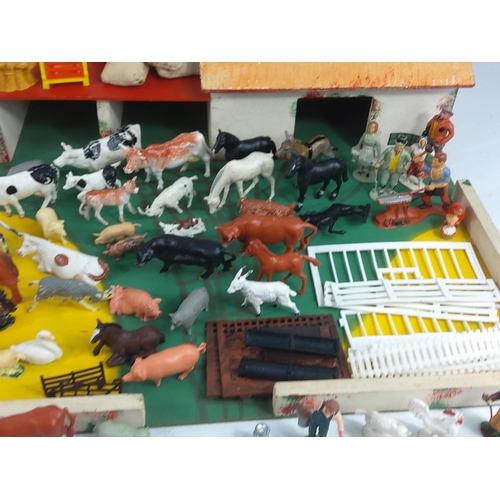 14 - Wooden farm yard and farmyard animals