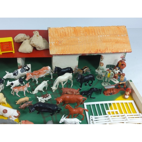 14 - Wooden farm yard and farmyard animals