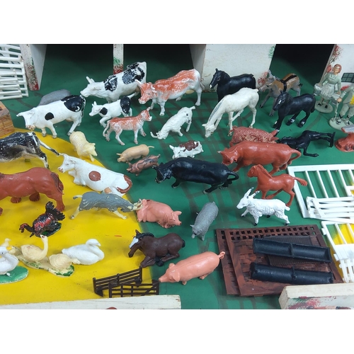 14 - Wooden farm yard and farmyard animals