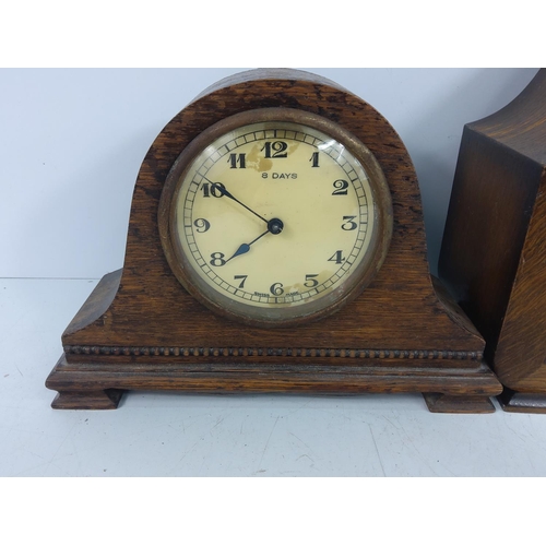 17 - 2 vintage clocks and a table runner