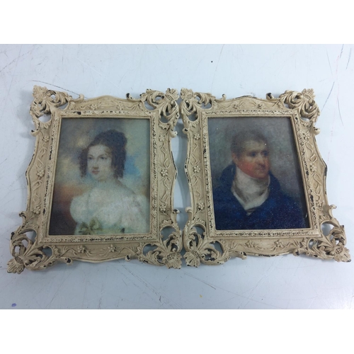 261 - Pair of small framed portraits, 15 x 12cms