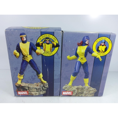 70 - 2 boxed Marvel figures, Cyclops and Marvel girl