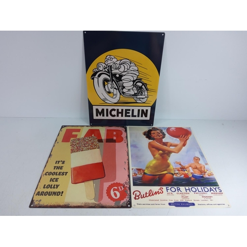 146 - 3 various tin advertising signs, 40 x 30cms