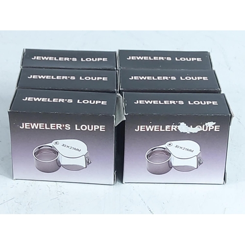 263 - 6 new and boxed jewellers loupes