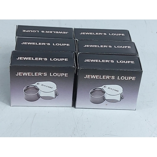 264 - 6 new and boxed jewellers loupes