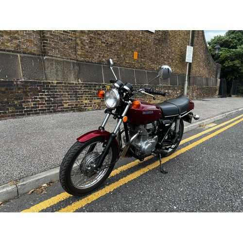 3 - 1976 Honda CJ360T in a beautiful burgundy red.
Registration OBA410P, showing current mileage of 1030... 