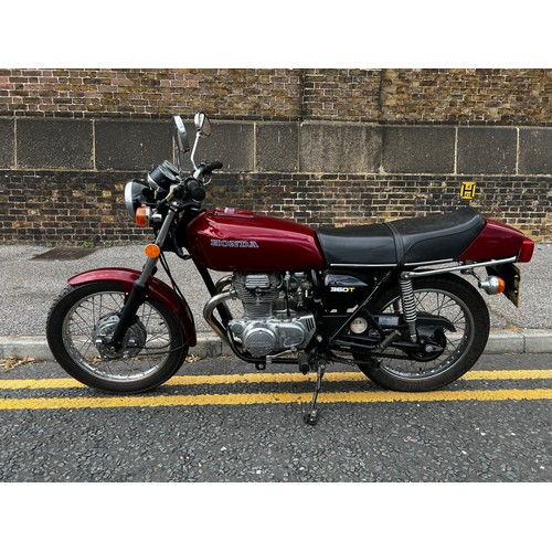 3 - 1976 Honda CJ360T in a beautiful burgundy red.
Registration OBA410P, showing current mileage of 1030... 