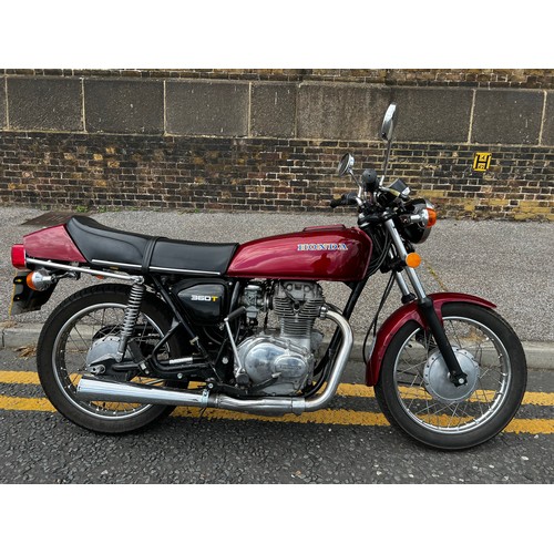 3 - 1976 Honda CJ360T in a beautiful burgundy red.
Registration OBA410P, showing current mileage of 1030... 