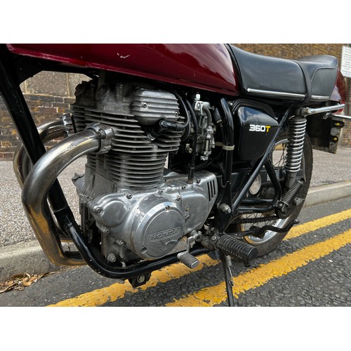 3 - 1976 Honda CJ360T in a beautiful burgundy red.
Registration OBA410P, showing current mileage of 1030... 