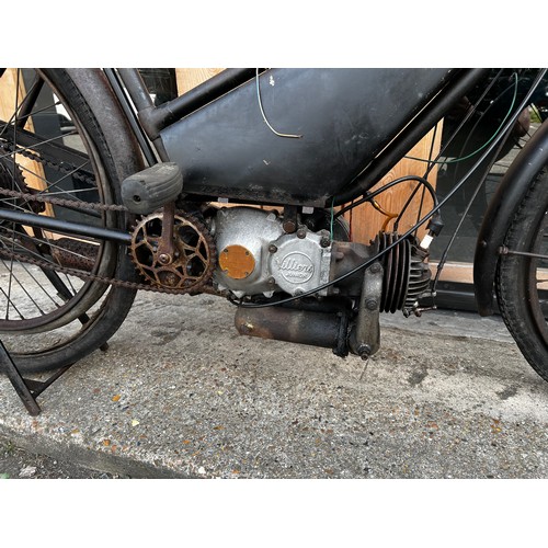 12 - 1947 Black Francis Barnett 98cc pedal motorcycle project & 1955 NSU Quickly 49cc pedal motorcycle pr... 