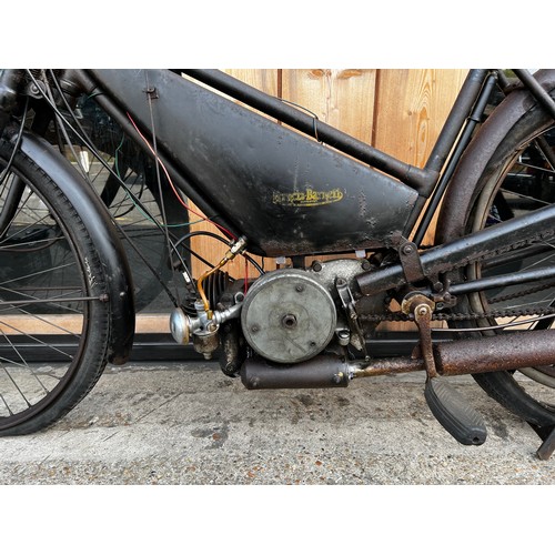 12 - 1947 Black Francis Barnett 98cc pedal motorcycle project & 1955 NSU Quickly 49cc pedal motorcycle pr... 