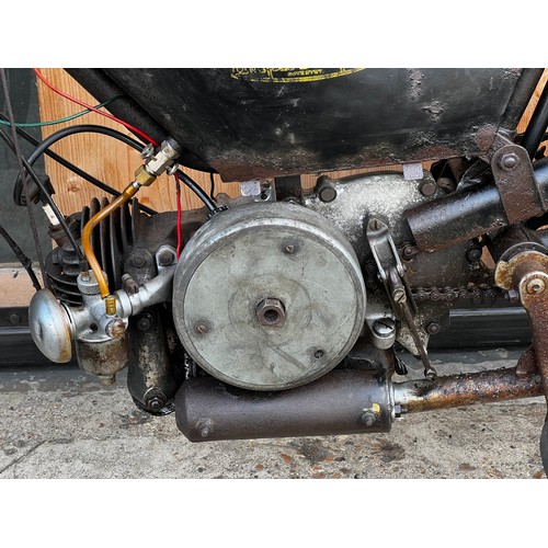 12 - 1947 Black Francis Barnett 98cc pedal motorcycle project & 1955 NSU Quickly 49cc pedal motorcycle pr... 