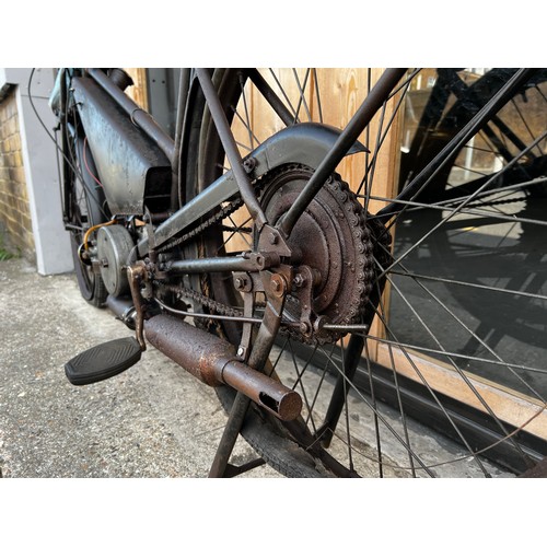 12 - 1947 Black Francis Barnett 98cc pedal motorcycle project & 1955 NSU Quickly 49cc pedal motorcycle pr... 