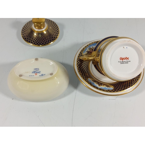 163 - Franz pot and cover and spode Shipwrights  pot cover and saucer limited edition 12/500