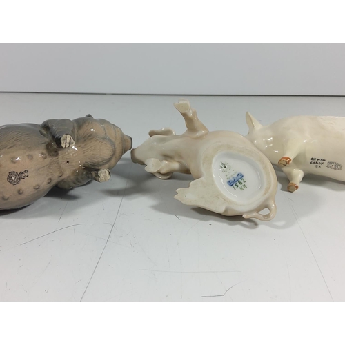 164 - 2 Beswick pigs and royal copenhagen pig