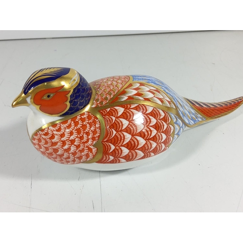 166 - Royal crown derby pheasant with gold stopper