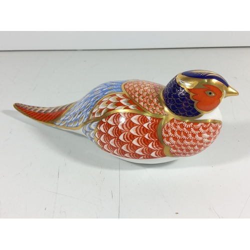 166 - Royal crown derby pheasant with gold stopper