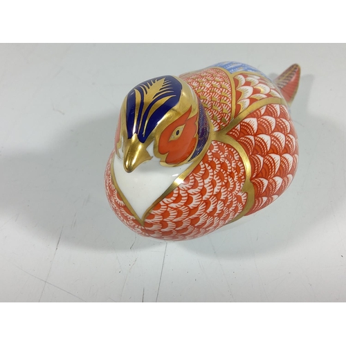 166 - Royal crown derby pheasant with gold stopper