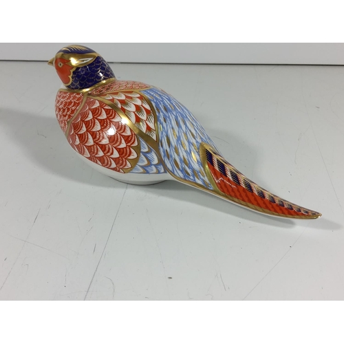 166 - Royal crown derby pheasant with gold stopper