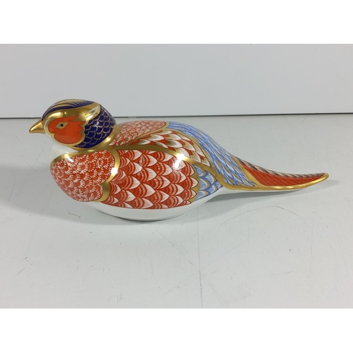 167 - Royal crown derby pheasant with gold stopper