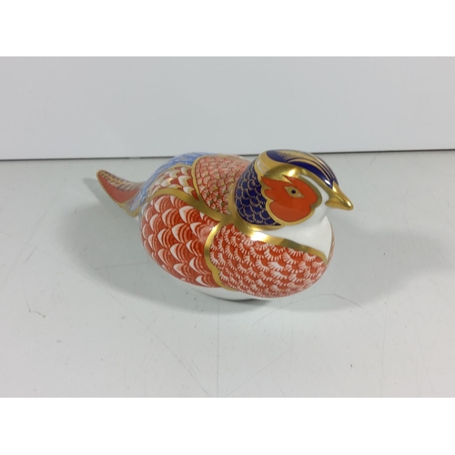 167 - Royal crown derby pheasant with gold stopper