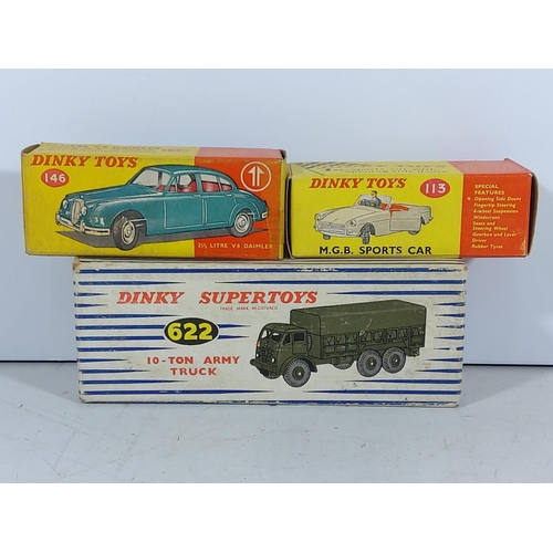 35 - 3 Boxed Dinky toys 146, 113, 622