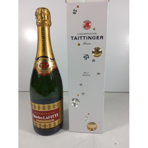 86 - Boxed bottle of Taittinger Champagne & Bottle of Charles Lafitte Champagne