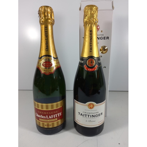 86 - Boxed bottle of Taittinger Champagne & Bottle of Charles Lafitte Champagne