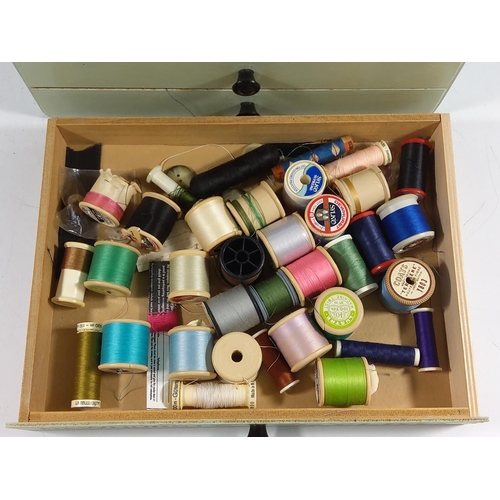 118 - Sylko 3 drawer cotton reel shop display with contents