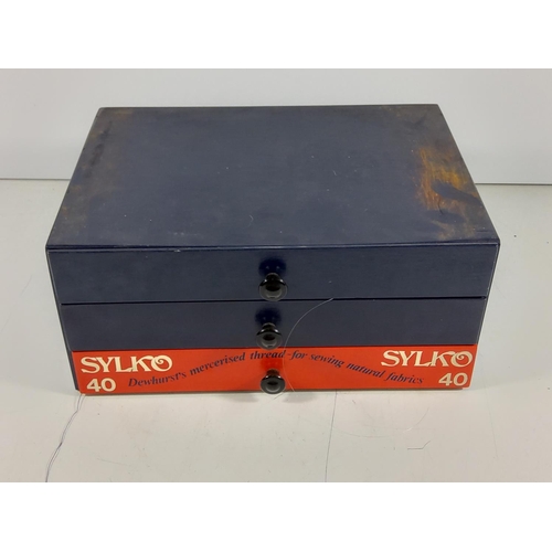 119 - Sylko 3 drawer cotton reel shop display with contents