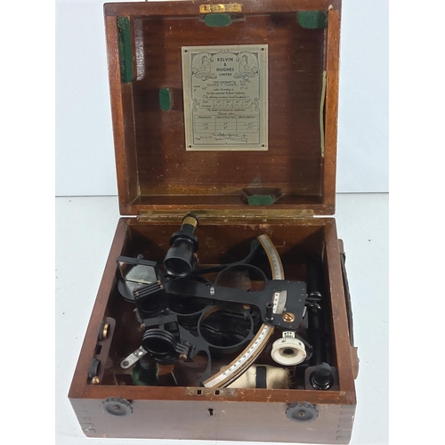 133 - Antique boxed Kelivn & Hughes Sextant