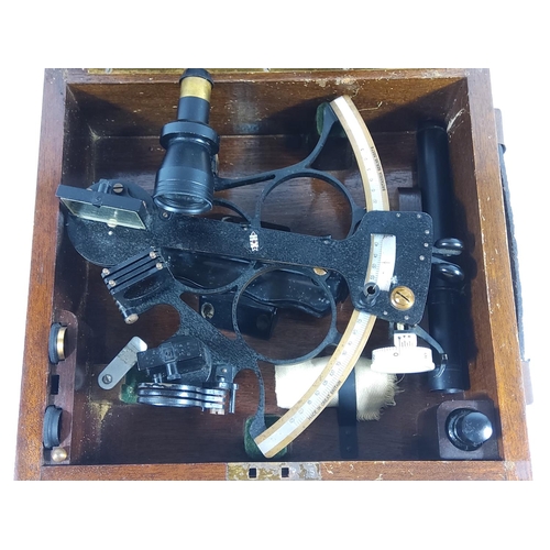 133 - Antique boxed Kelivn & Hughes Sextant