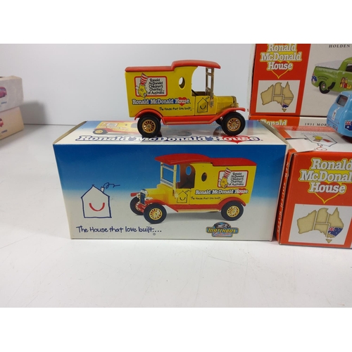 142 - 9 Boxed Ronald Mcdonald Model vehicles