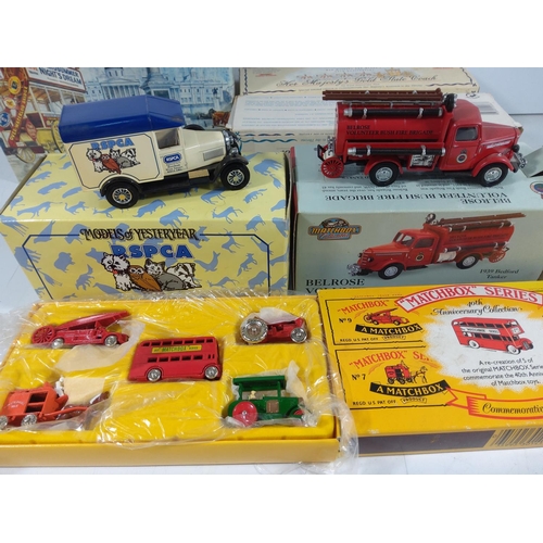 143 - Selection of boxed model vehicles including Match box and yesteryear & Mcdonalds lorry