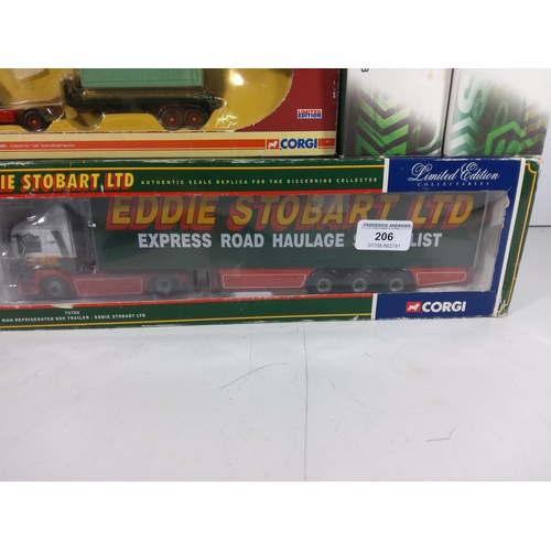 206 - 3 Eddie Stobart and 2 track side models