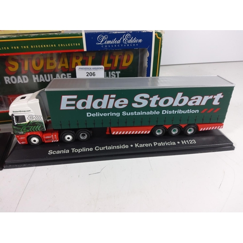 206 - 3 Eddie Stobart and 2 track side models