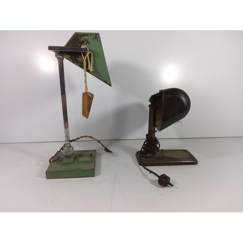 244 - 2 antique bankers lamps