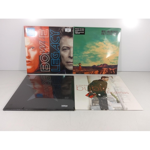 245 - Selection of vinyl incl new and sealed by Bowie and Noel Gallagher