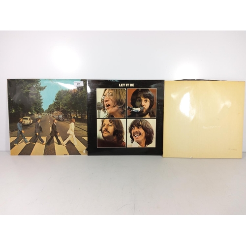 246 - Beatles white album no. 0099737 complete with 1 poster + 2 other Beatles records