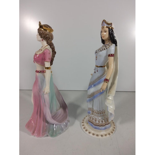 263 - 2 Coalport queens of Sheeba, porcelain figures