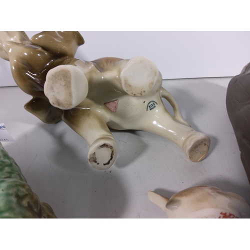 264 - USSR elephant and bird, Sylvak dog and Lladro oriental gentleman