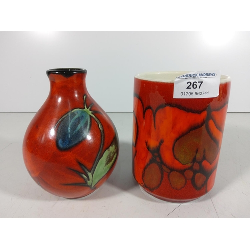 267 - Poole pottery delphis vase + 1