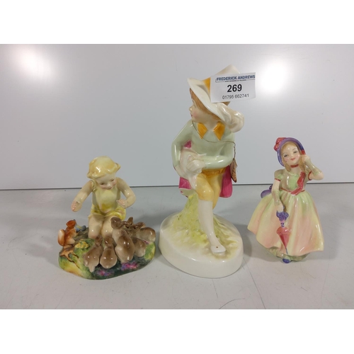 269 - 3 porcelain figures by Worcester and Doulton