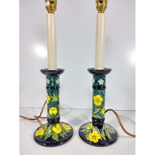 274 - Pr of Moorcroft candlestick style lamps